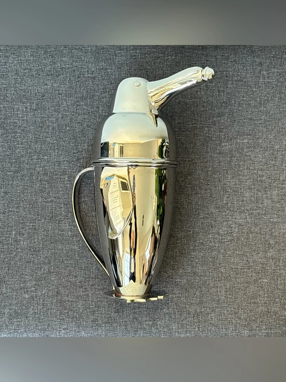 Restoration Hardware Large Silver Penguin Shaker in Original Box